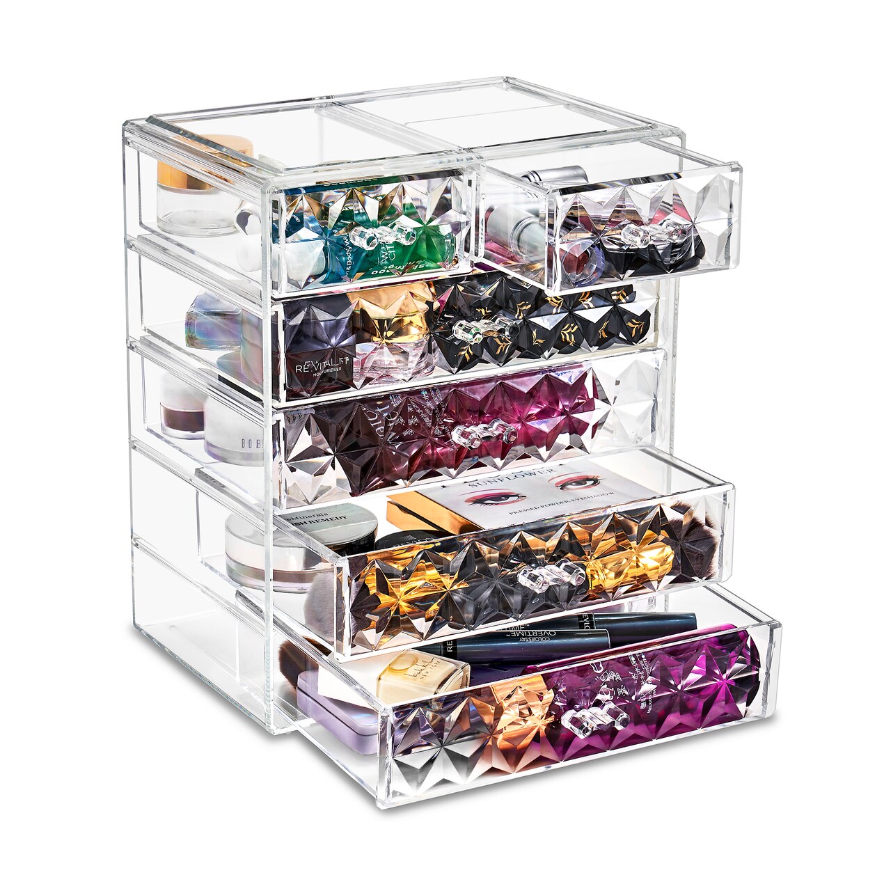 Sorbus Acrylic Makeup & Jewelry Organizer Storage Case- (4 Large, 2 Small Drawers)